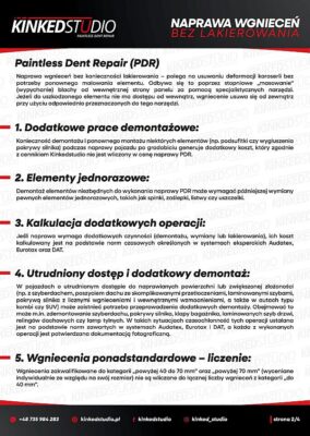 Cennik PDR - objaśnienie kalkulacji wyceny